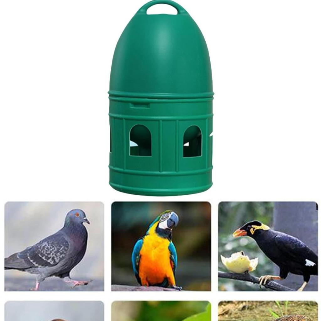 Bird Water Drinker Parakeet Chicken Dove Feeder with Hanging Handle Green 1L