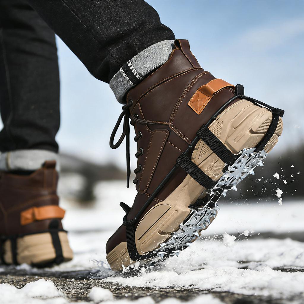 Outdoor-Steigeisen, 24-zahnig -zahnig Edelstahl-Schneeschuhabdeckungen, Bergsteigerschuhspikes, Verbessert - Steigeisen.