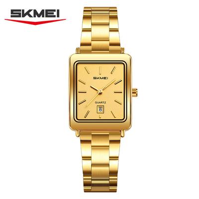 Skmei 2566 Luxury Classic Women Quartz Watch Perfect Stainless Steel Band Water Resist Date Display Character Business Watch Kit
