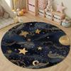 Modern Round Moon Multicolor Rug Pad, Non-Slip Floor Mat for Family Room