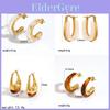 Boucle d'oreille géométrique moderne en résine et acier inoxydable pour femme avec placage or et style élégant