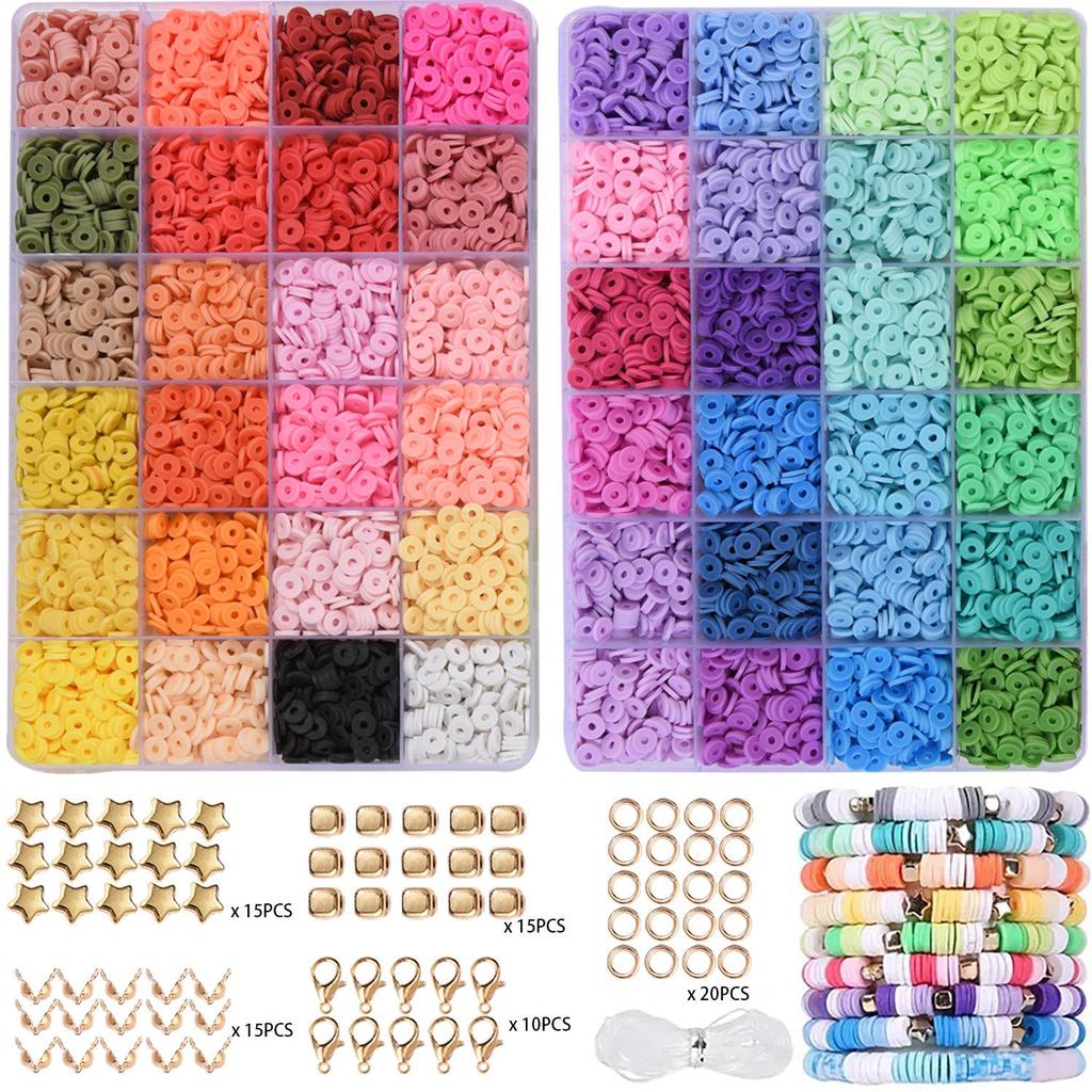 Polymer Clay Bead DIY Bracelet Kit - Beading Materials & Accessories Set
