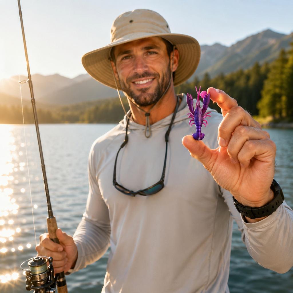 7cm 12g Crawfish Soft Bait Lure with Lead Hook Fishing Lure Crayfish Imitation Shrimp Bait for Freshwater Saltwater Fishing