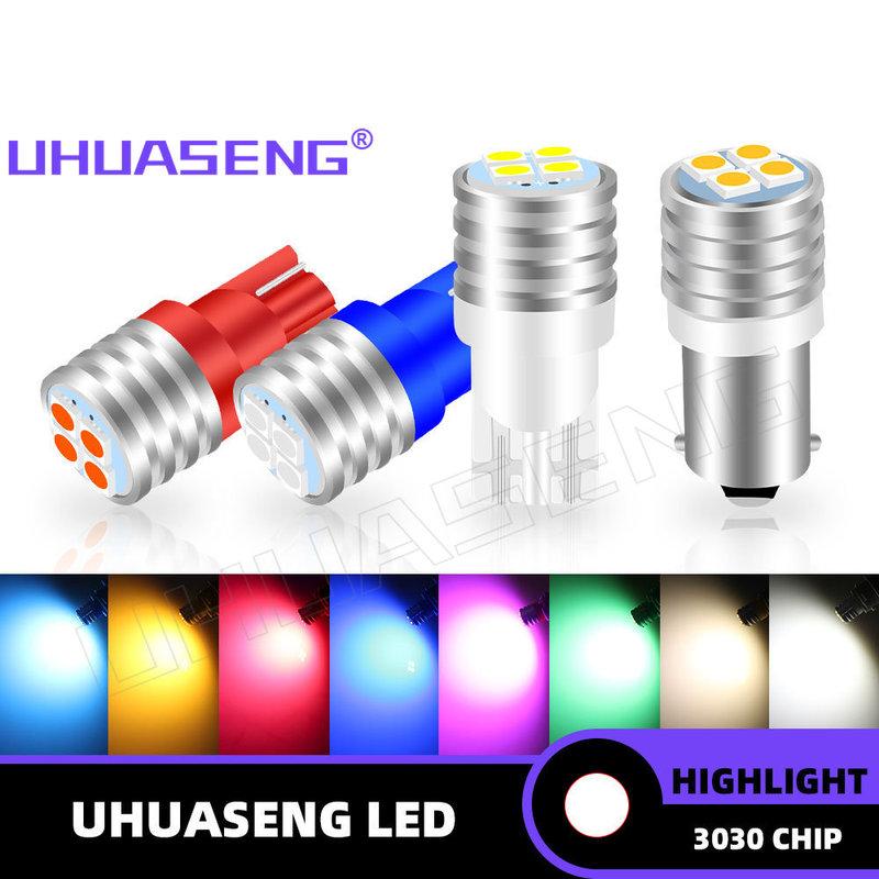 

UHUASENG 2PCS T10 5w5 W5W Highlight Led 194 BA9S Bulb T4W Light WY5W Reading Interior License Plate Parking Signal Lamp Car 12V T10