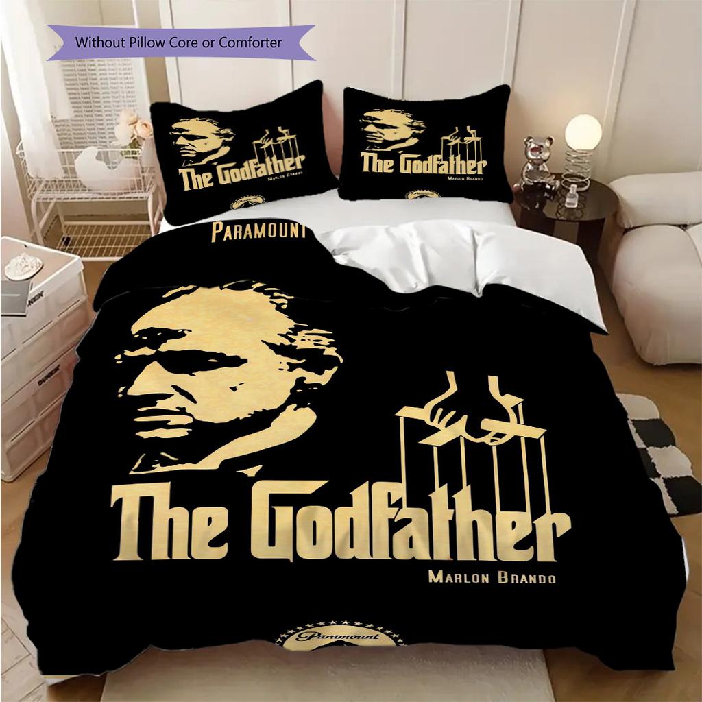 Macht Loyalität Pate Dreiteiliges Set (1 Bettbezug + 2 Kissenbezüge, ohne Füllung) 2D flache Bettbezug und Kissenbezug Weihnachtsgeburtstagsgeschenk