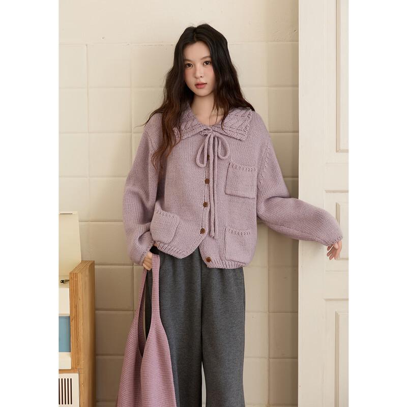 

Свободный вязаный свитер с завязками на шее One Size