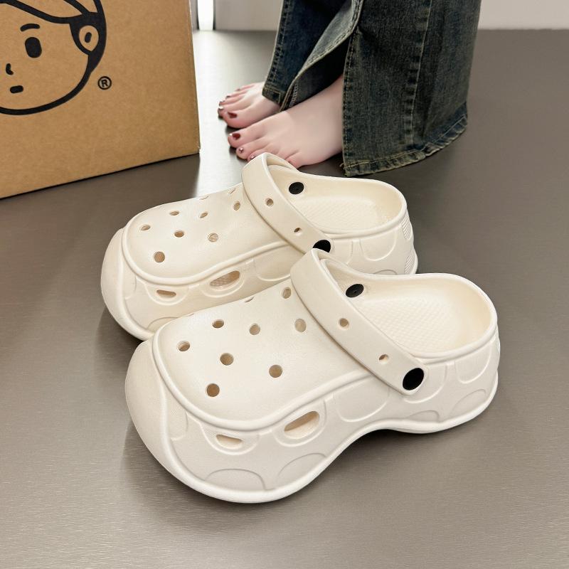 New Women Closed Toe Platform Clogs Fashion Thick Sole Beach Outdoor Summer Slip On Sandals 36-37 белый