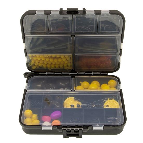 143/145Pcs Carp Fishing Accessories Set with Double-Sided Box Fishing Hook Lure Sleeve Float Swivel Needle Men Carp Fishing Gear
