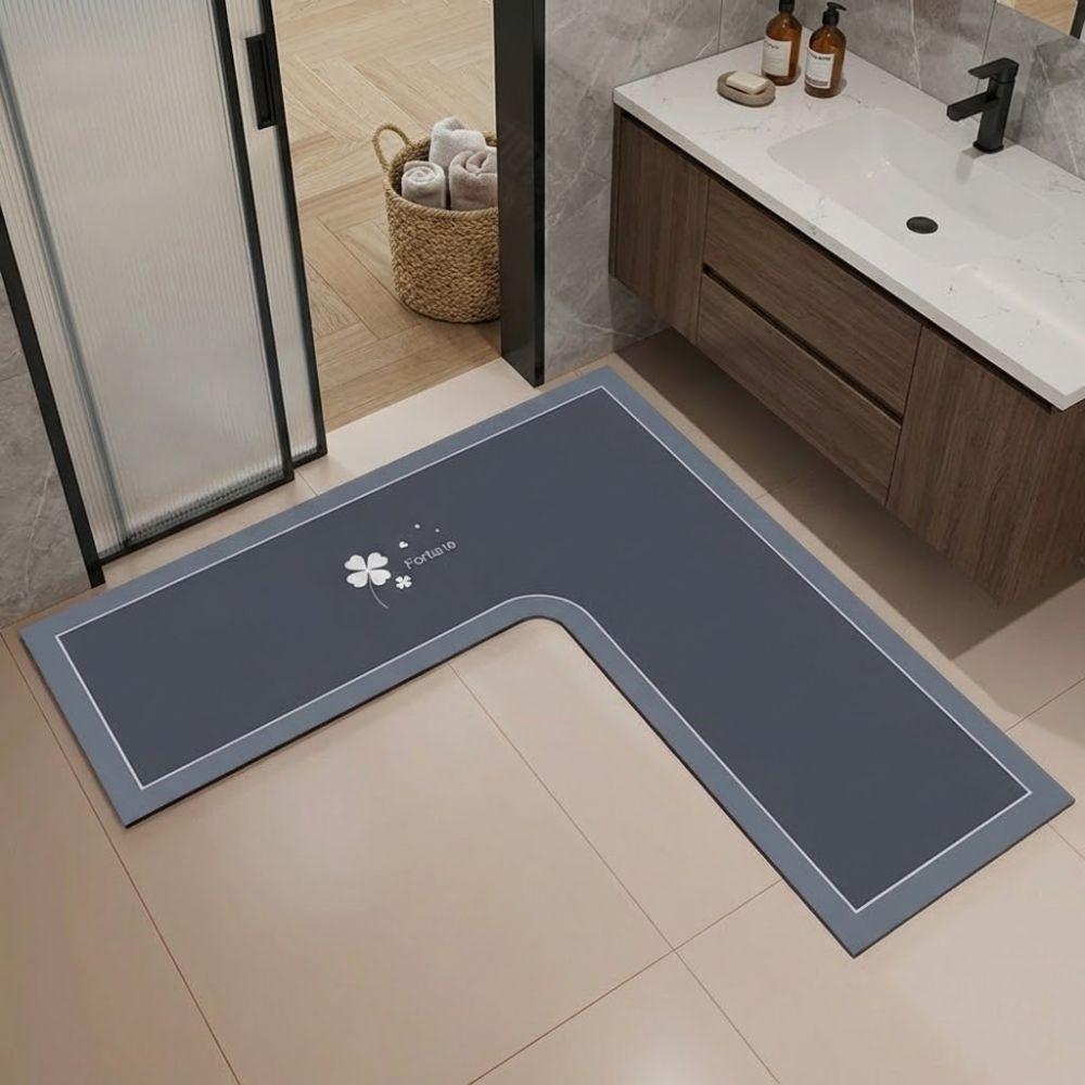 L-förmige Badezimmermatte Wasserabsorbierender Küchenecken-Teppich Luxuriöser Küchenteppich für die Wohnecke
