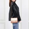 Coach Hutton Color Block Lock Closure Leather Small Square Chain Bag Women Bags Brown White C2795-B4SD2