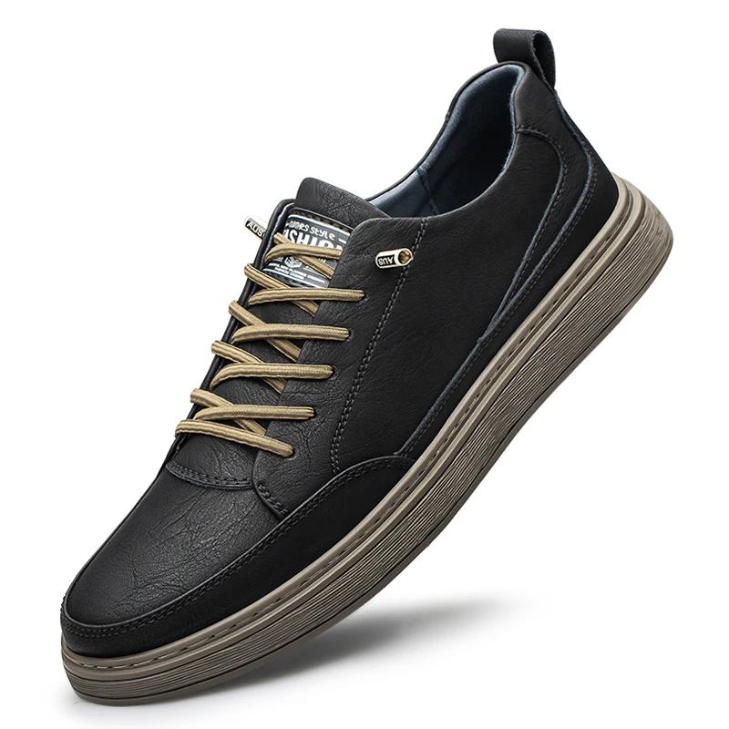 

Новая мужская повседневная обувь Натуральная кожа Повседневная обувь Слипоны Мужская модная обувь Лоферы Мужские Дышащие кроссовки Черные с перфорацией 47 чёрный