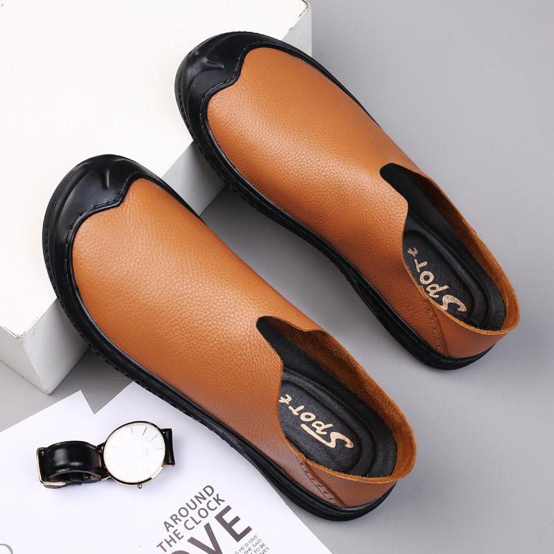 Genuine Leather Mens Slip On Footwear Lightweight Man Lazy Shoes Wedding Party Male Dress Shoes Breath Driving Loafers Moccasins