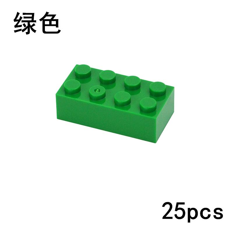 25pcs DIY 2x4 Dots Thick Figures Block Bricks Learning Educational Classic Assemblage Brick Playset Fits For Leduo 3001 Toys Playsetss For Children
