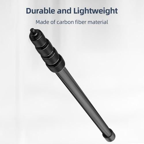 Handheld Microphone Boom Arm, 5-Section Extendable Carbon Fiber Boom Pole for Microphones, 1/4" Screw & Thread, Foam Grip Lock, Maximum Length 155cm/6