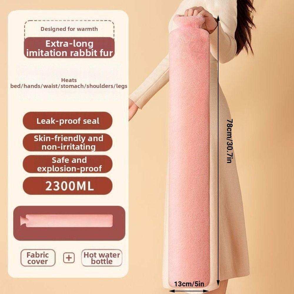 Extra Long Warm Water Bag Removable Hand Warmers Thermos Bottle Water-filled Waist Warmer  Gifts