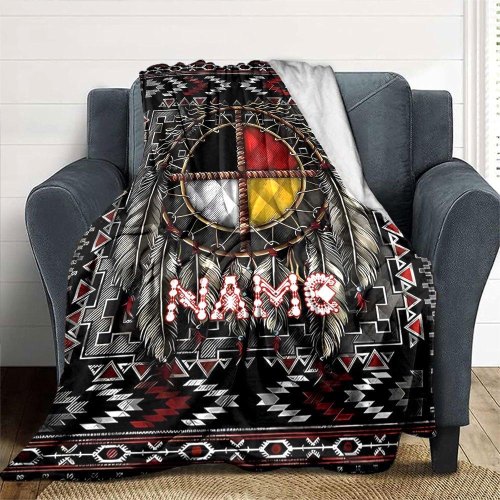 Native American Dreamcatcher Lightweight Customizable Blanket Personalized Name Warmthful Decor Perfect For Sofa Couch Office Bed Picnics All Season
