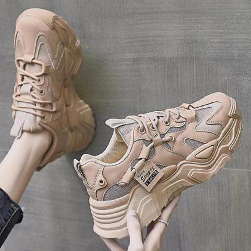 Women White Casual Shoes Thick Sole Chunky Sneakers Black Ladies  Fashion Non-slip Spring Autumn Platform Sports Shoes Woman