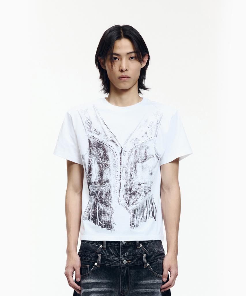 AAKAM Western Vest Half Top (White)