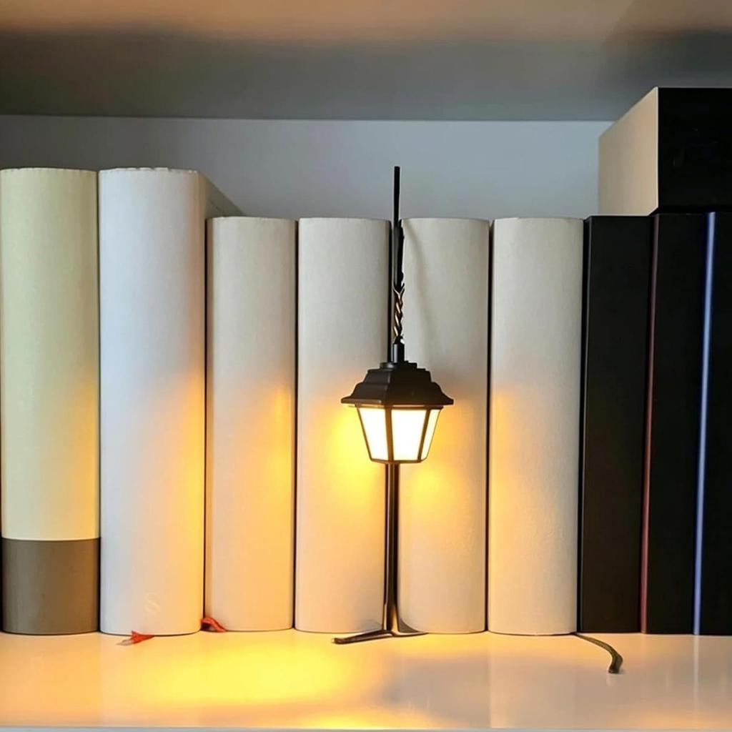 Mini Library Lantern Decorative Bookshelf Lighting Reading Book Shelf Lights For Bookworms Antique Led Books Nook Lamp Ornament