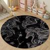 Chic Round Dragon Multicolor Accent Rug, Non-Slip Floor Mat for Kids Room