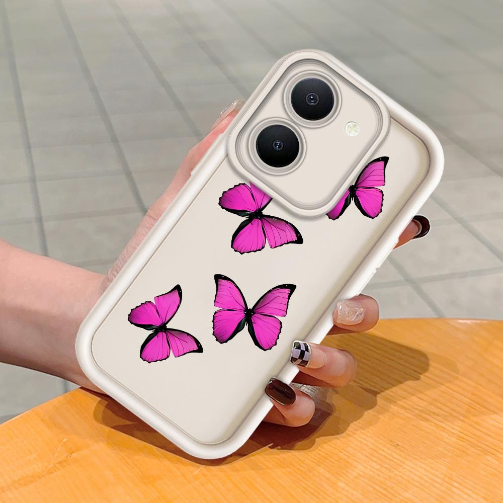 Soft Silicone Square Ladder Printing Pattern Phone Casing Full Cover Camera Shockproof Protection Rubber Case for Vivo