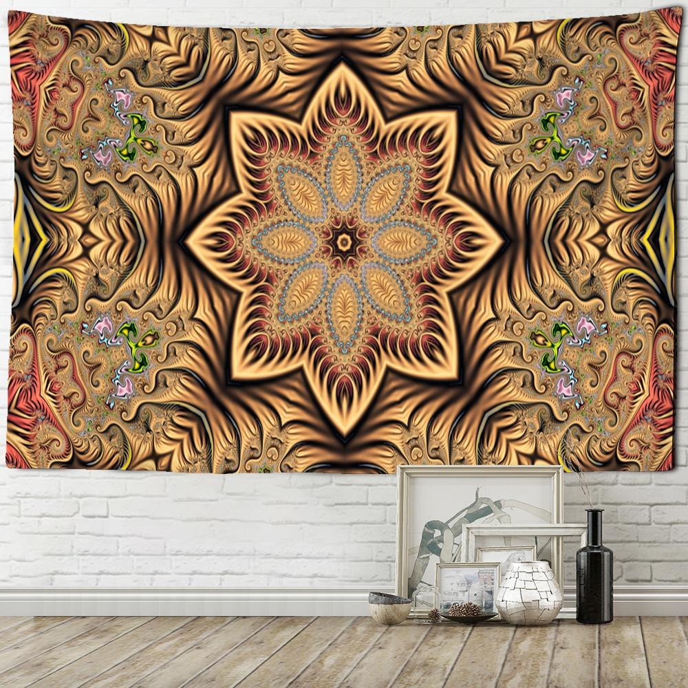 Tapiserie cu mandala colorată, agățată pe perete, în stil boem, vrăjitorie psihedelică, Tapiz, artă hippie, decor acasă