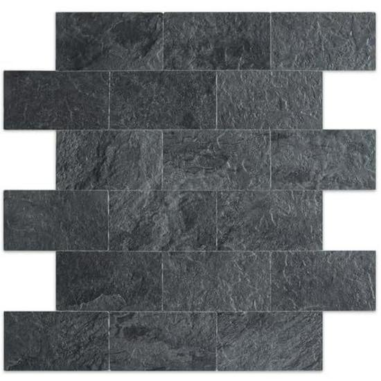 30x30cm Light Brown Slate PVC Self-Adhesive Wall Tile Sticker for Kitchen/Bathroom