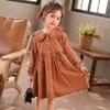 Sweet Corduroy Dress for Girls, Loose Long-sleeved Dress for Children Spring and Autumn