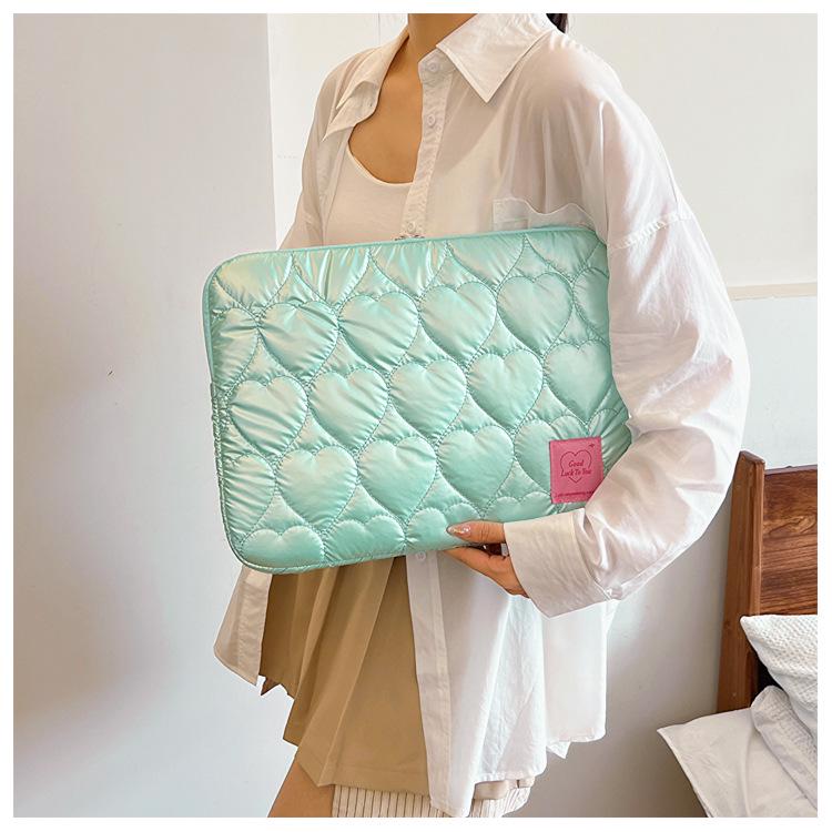 Capa Doce Bordada Coreana para Laptop de 15 polegadas e iPad de 11 polegadas, Design Macaron de Algodão Multicolorido