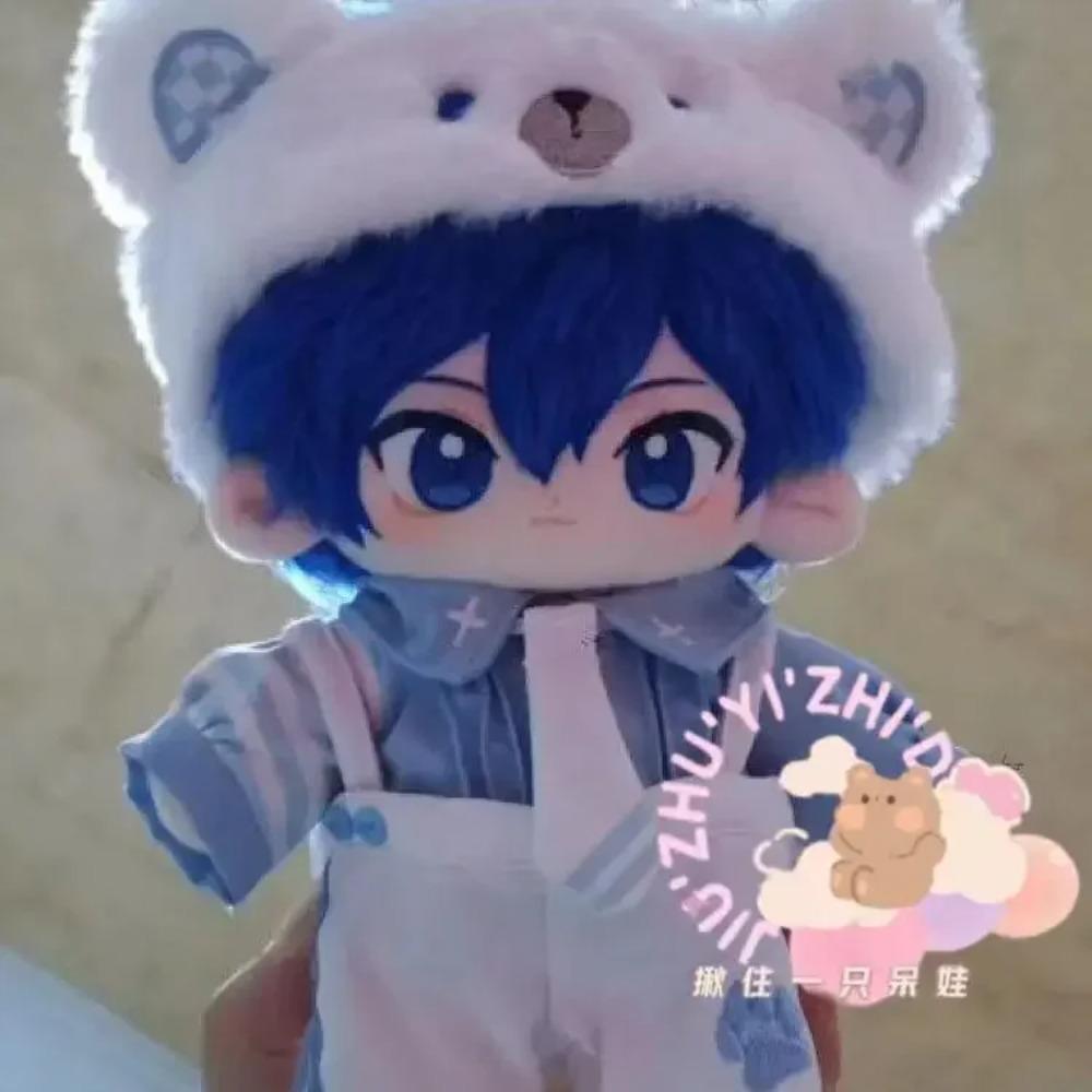 20cm KAITO Snygg Idol Virtuell Karaktär Pojke Docka Cosplay Bomull Stoppad Kropp Klä Upp Bomullsdocka Kläder Bomull Gåva Jul