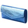 [VOICE] Align Graffiti Italian Cowhide Leather Women's Vertical Card Slot Flap Long Wallet, Gift Boxed, Blue