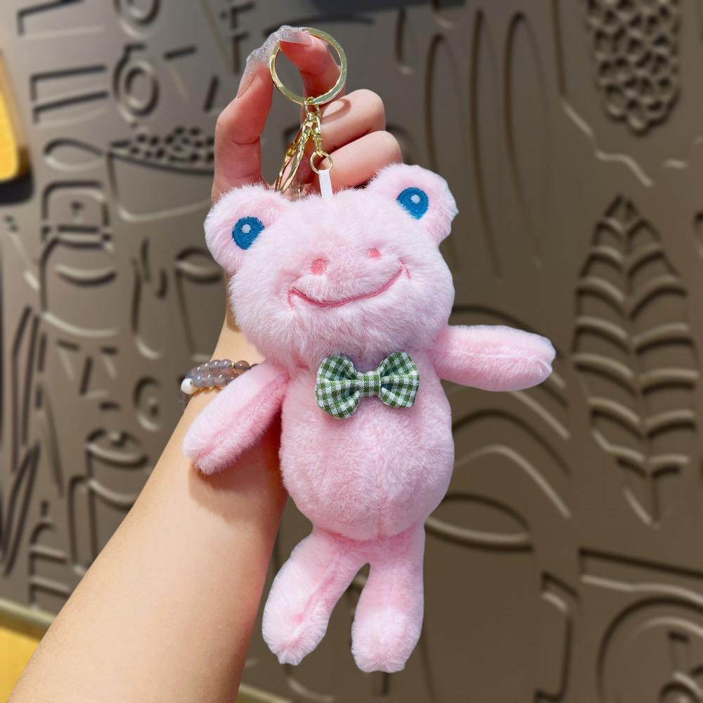 Soft Funny Frog Pendant Plush Frog Doll Keychain Fashion Frog Plush Keychain  Couple