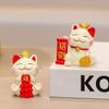 Resin Maneki Neko Miniature Figure Chinese Style Fortune Cat Car Interior Ornament  Spring Festival