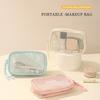 Large Capacity Mesh Cosmetic Travel Bag Dust Resistant Ventilation Portable Toiletry Organizer For Gym And Daily Use