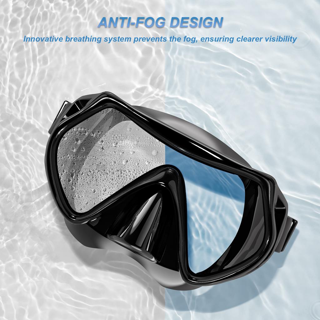 Snorkeling Diving Mask Kids Swimming Masks Scuba Snorkel Silicon Swimming Goggles Anti-Fog with Nose Cover Swim Glasses