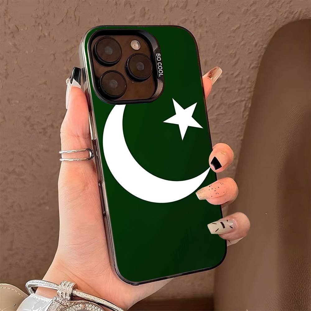 Pakistan phone case for iPhone 17 17Air 16 15 14 13 12 11 Pro Max Plus Colorful Silver