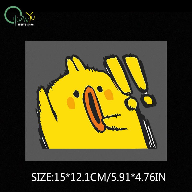 Reflective car sticker; surprised chick car motorcycle electric bike decoration helmet box trunk waterproof sticker;