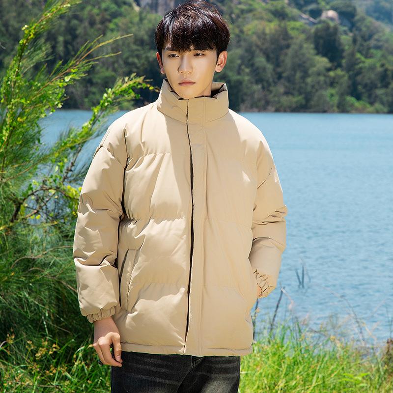 Casual Cotton Clothes Autumn and Winter New Fashion Hong Kong Style Loose Plus Size Versatile Fashion Solid Color Jacket Trendy Padded Clothes