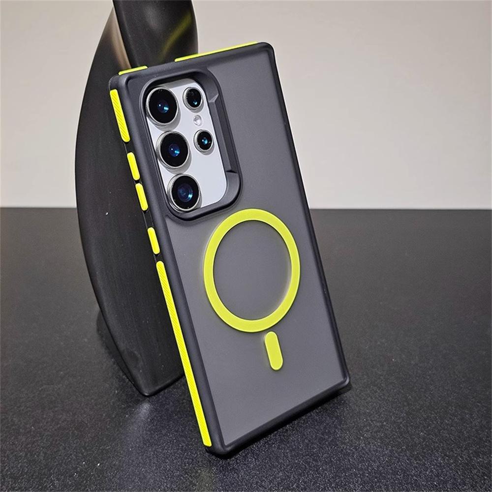 

Thin Matte PC For Magsafe Magnetic Phone Case For Samsung Galaxy S25 S23 S24 Plus S22 Ultra Wireless Charge Protect Cover For Galaxy S22