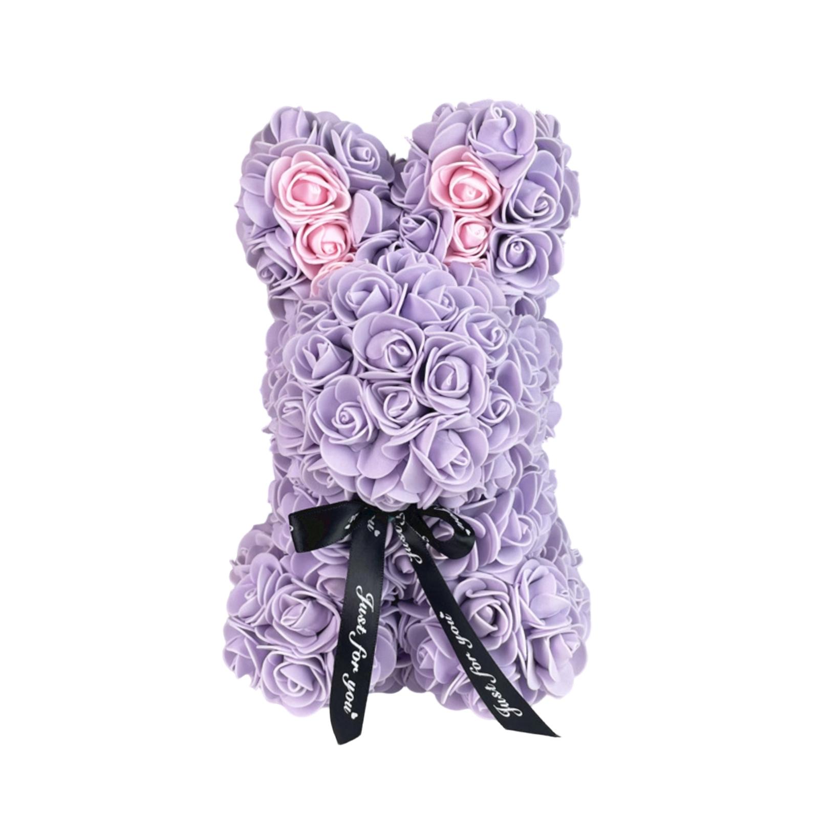 Preserved Rose Bunny, Preserved Flower Bunny Paired With Pe Foam Flowers. One Size