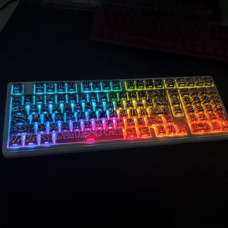 Original Height Side Engraved Keycaps Premium PBT Contour4.0 Theme for 61 64 68 75 84 87 Mechanical Keyboards