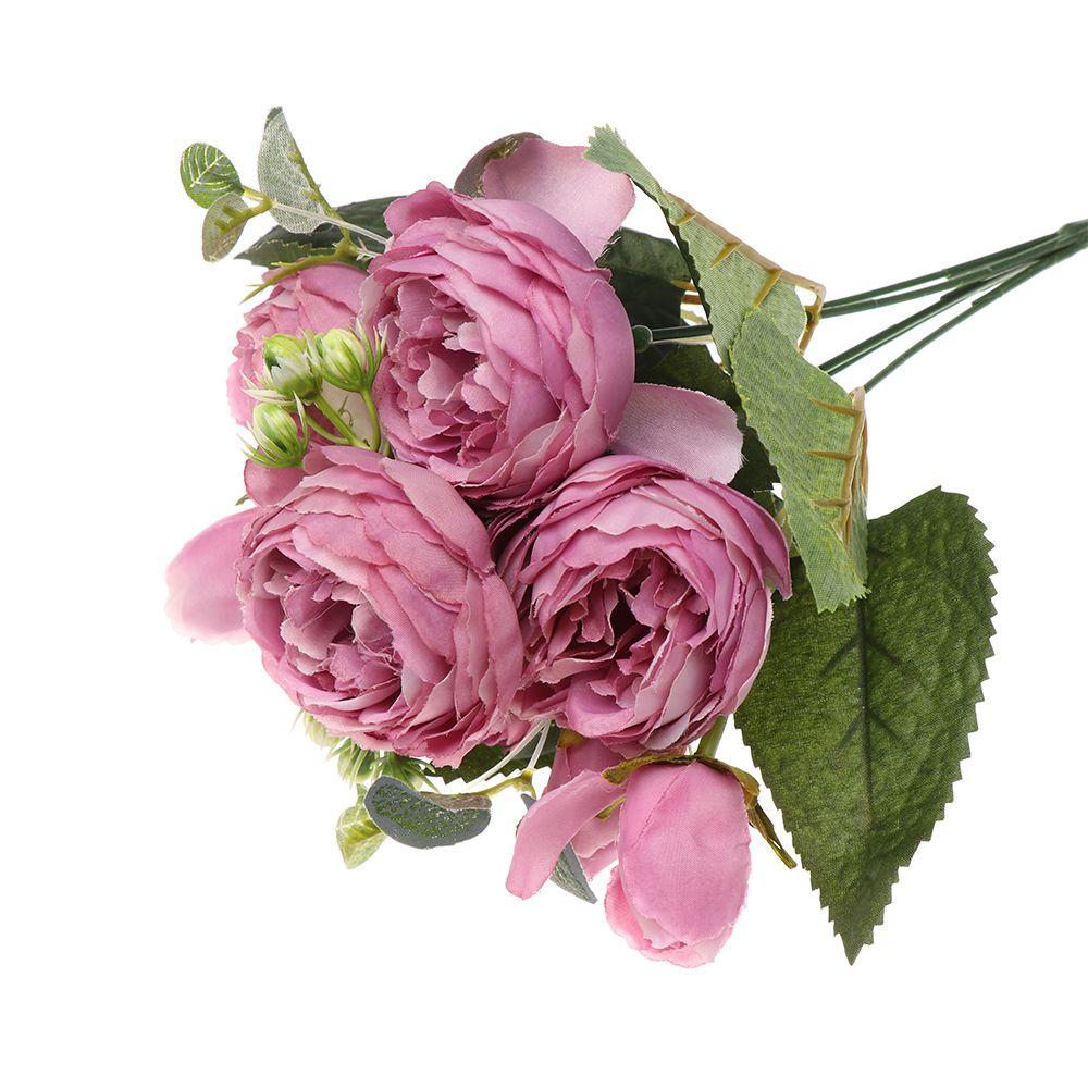 30cm 9 Head DIY Decor Home Ornament Wedding Party Decoration  Rose Bouquet Artificial Flowers  Silk Peony
