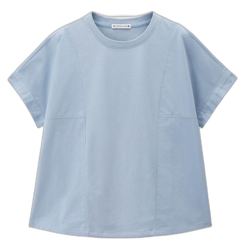 Женская футболка Giordano из чистого хлопка с вставками и круглым вырезом L