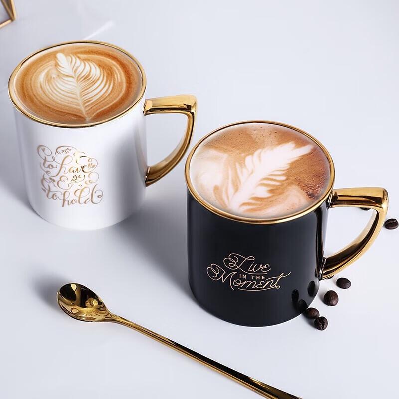 Temake Nordic Gold-Rim Ceramic Couple Mug