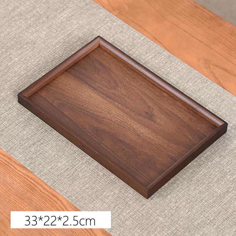 MOLUONA Solid Walnut Wood Rectangular Tea Tray Set