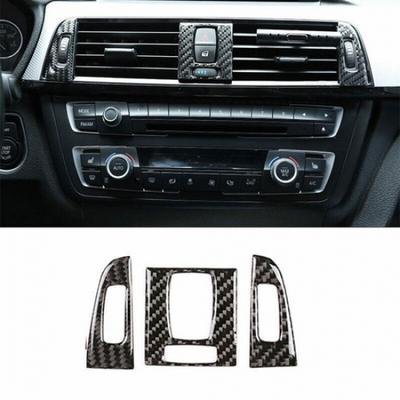 For BMW 3 4 Series GT 2013- Real Carbon Fiber Console Air Outlet Vent Trim