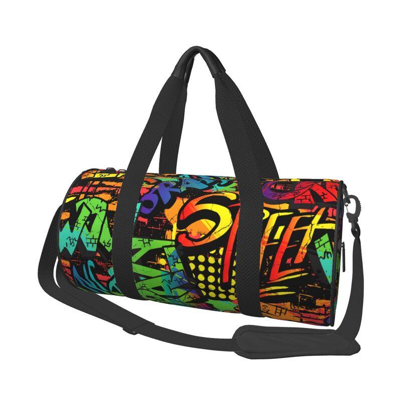 

Neon Graffiti Art Print Travel Duffel Bag Unisex Lightweight Waterproof Durable Handbags Yoga Gym Sports Bag Fitness Bags Gifts