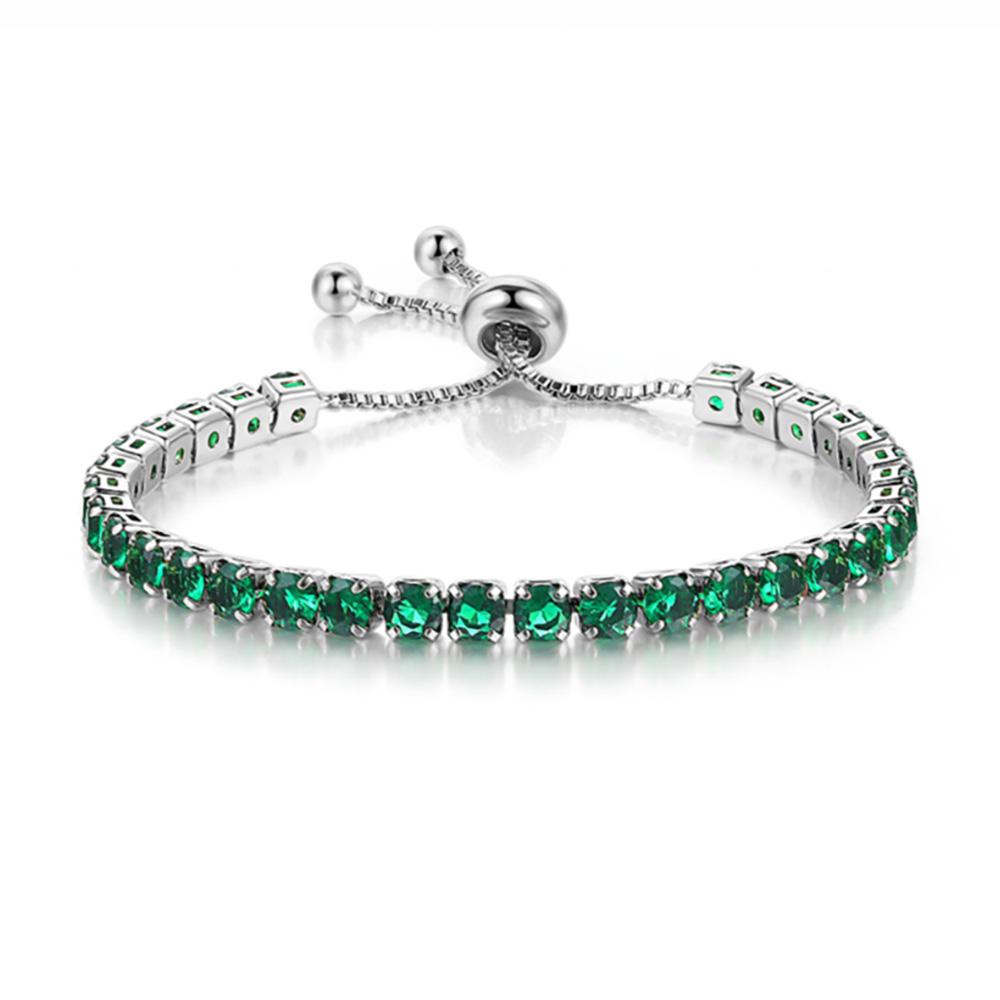 Adjustable Colorful Birthstone Tennis Bracelet for Women Multicolor CZ Crystal Wedding Birthday Gift Hand Jewelry
