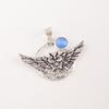 Dark Blue Cat's Eye Gemstone 925 Sterling Silver Handmade Stylish Pendant 1.48" CP-17-38