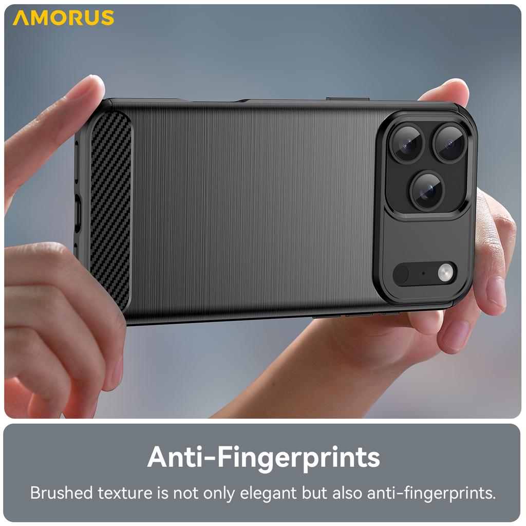 For iPhone 17 Pro Max Case Carbon Fiber Texture Brushed Protective Phone Cover